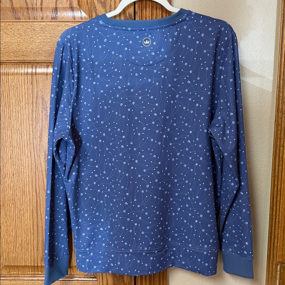 Peter Millar Navy Patterned Long Sleeve Shirt - image 3